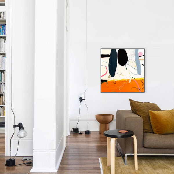 Vibrant Abstract Original Painting, Modern Canvas Wall Art with Acrylic Paint and Mixed Media | The fourth dream (40"x40")