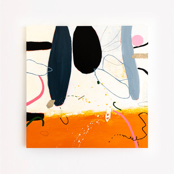 Vibrant Abstract Original Painting, Modern Canvas Wall Art with Acrylic Paint and Mixed Media | The fourth dream (40"x40")