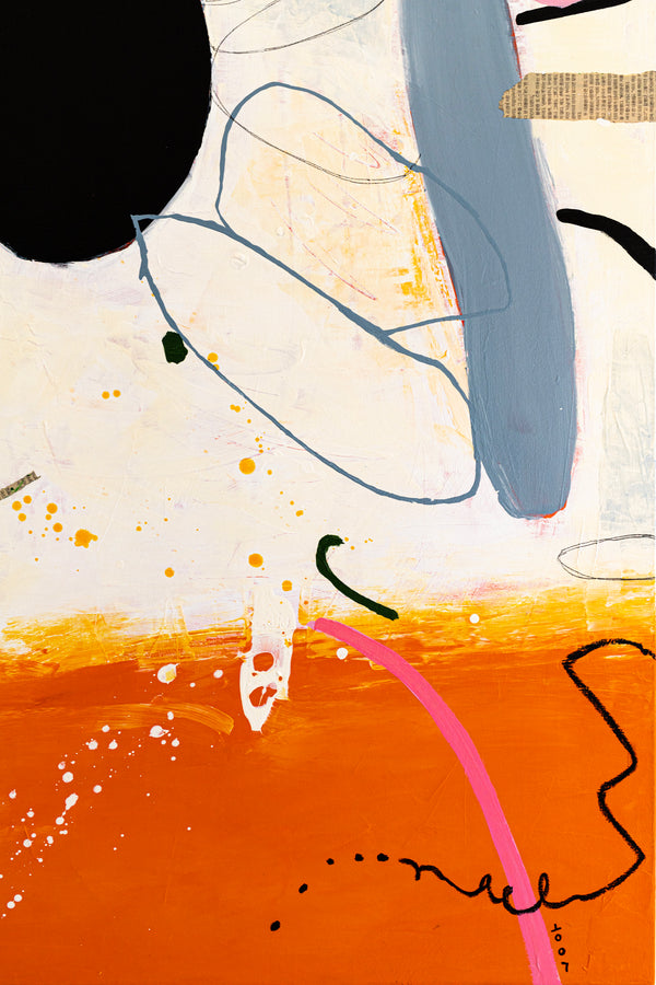 Vibrant Abstract Original Painting, Modern Canvas Wall Art with Acrylic Paint and Mixed Media | The fourth dream (40"x40")