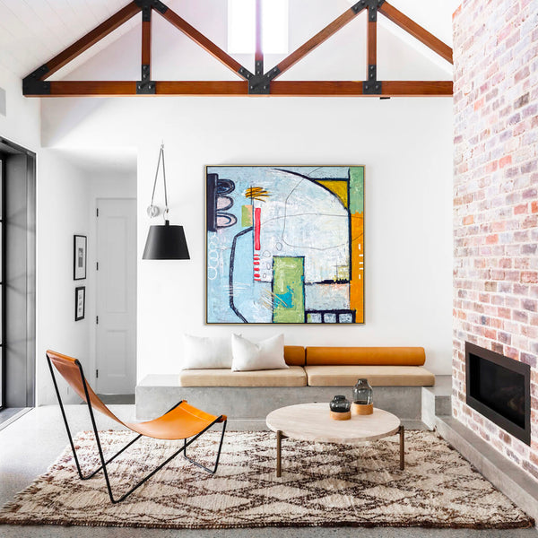 Expressionist Abstract Original Painting, Acrylic Large Modern Colorful & Playful Canvas Wall Art | The Wait