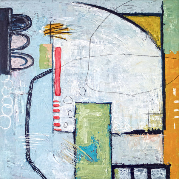 Expressionist Abstract Original Painting, Acrylic Large Modern Colorful & Playful Canvas Wall Art | The Wait