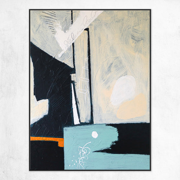 Modern Abstract Original Acrylic Painting, Minimalist Canvas Wall Art of Gap Spaces | Through space (Vertical Ver.)