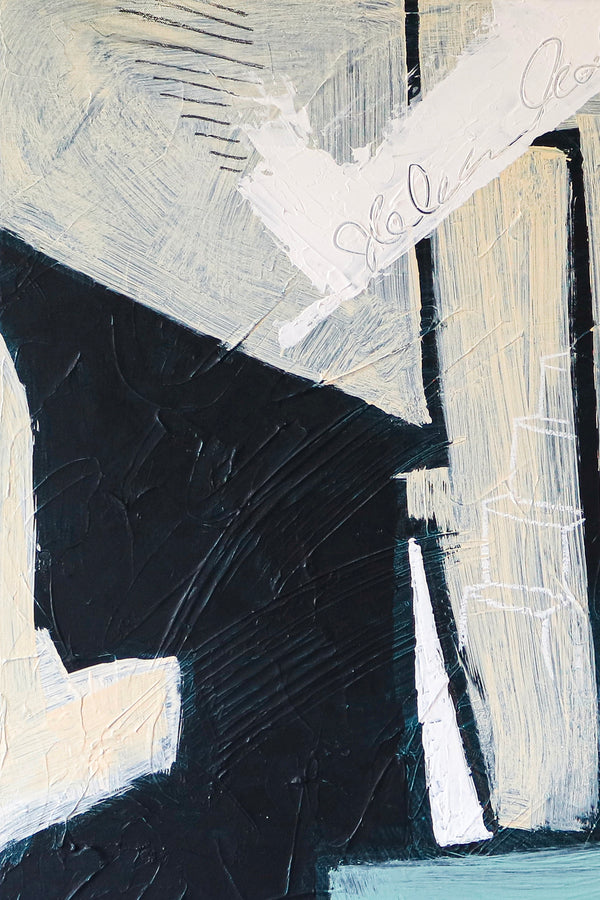 Modern Abstract Original Acrylic Painting, Minimalist Canvas Wall Art of Gap Spaces | Through space (Vertical Ver.)