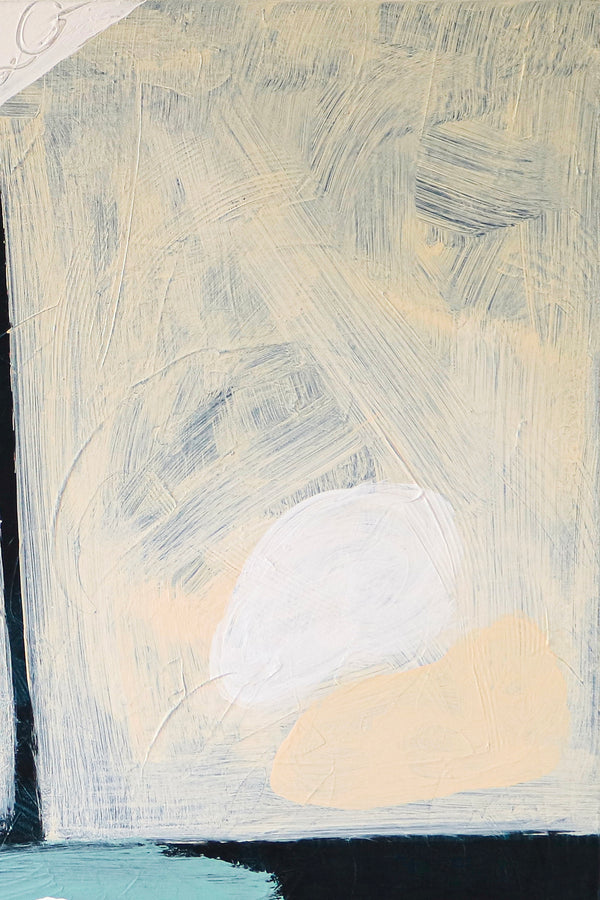 Contemplative Modern Abstract Original Acrylic Painting, Minimalist Canvas Wall Art of Spatial Gaps | Through space