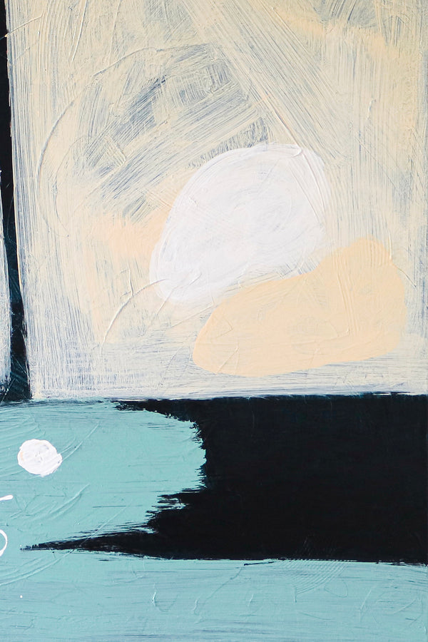 Contemplative Modern Abstract Original Acrylic Painting, Minimalist Canvas Wall Art of Spatial Gaps | Through space