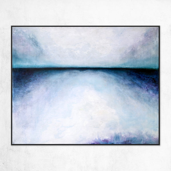 Evoke Serenity in Modern Minimalist Original Painting, Large Canvas Art Depicting Sky and Sea | Tranquil morning