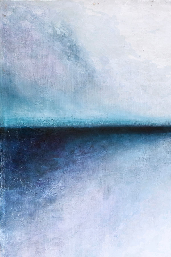 Evoke Serenity in Modern Minimalist Original Painting, Large Canvas Art Depicting Sky and Sea | Tranquil morning