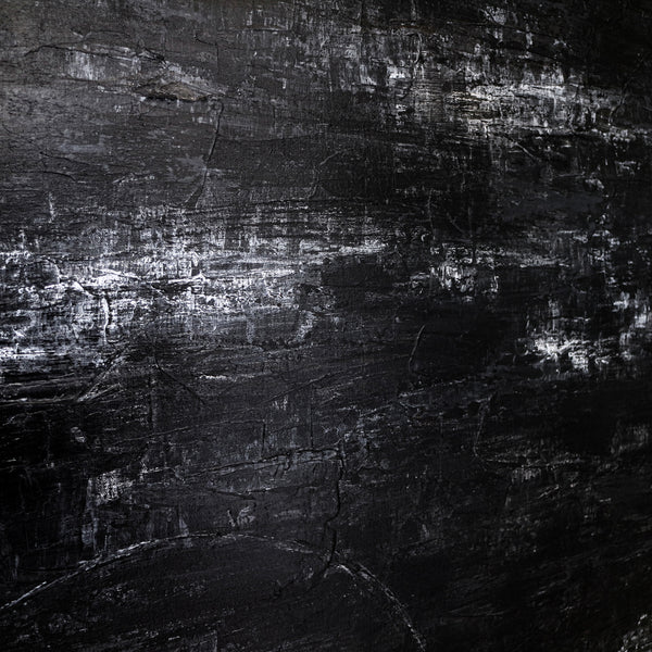 2 Set of Modern Expressionism Abstract Painting, Black & White Canvas Art in Minimalism | Black Abstract (2 Set)