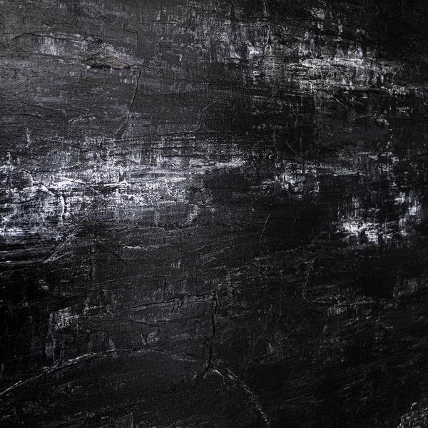 Modern Expressionism Abstract Painting, Black & White Canvas Art in Monochromatic Minimalism | Black Abstract II