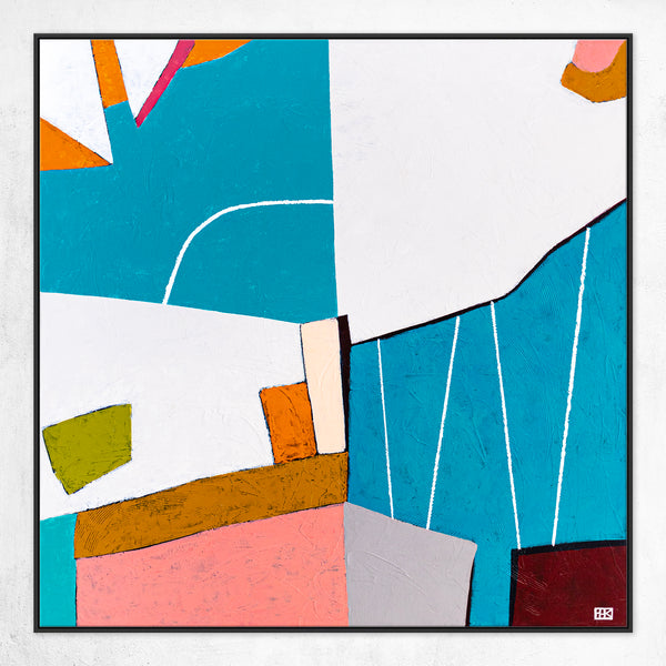 Colorful Large Original Abstract Painting in Acrylic, Playful and Bright Large Modern Canvas Wall Art | Ubalanse