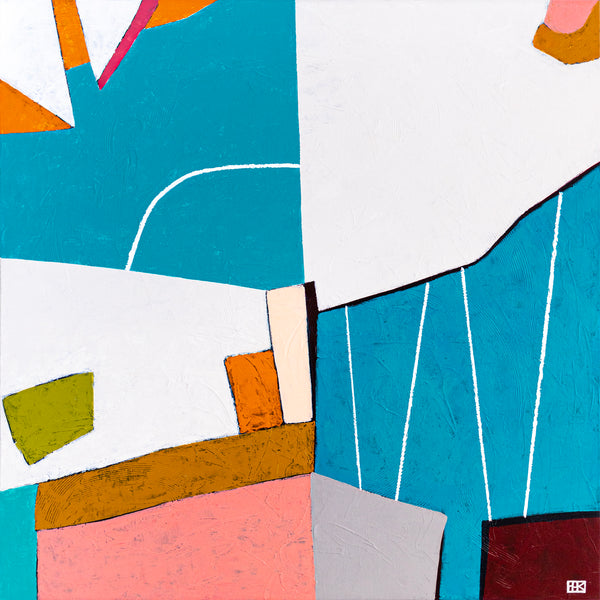 Colorful Large Original Abstract Painting in Acrylic, Playful and Bright Large Modern Canvas Wall Art | Ubalanse