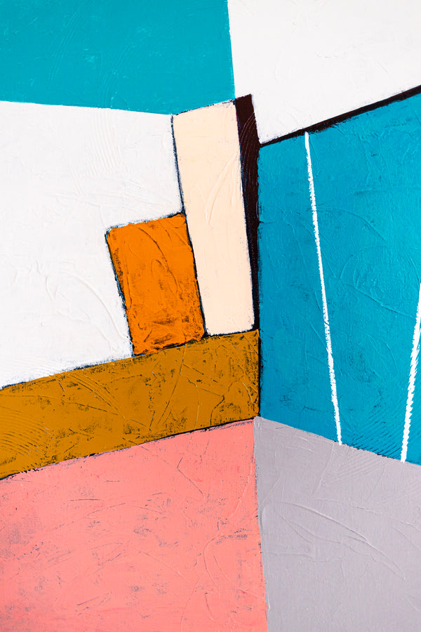 Colorful Large Original Abstract Painting in Acrylic, Playful and Bright Large Modern Canvas Wall Art | Ubalanse