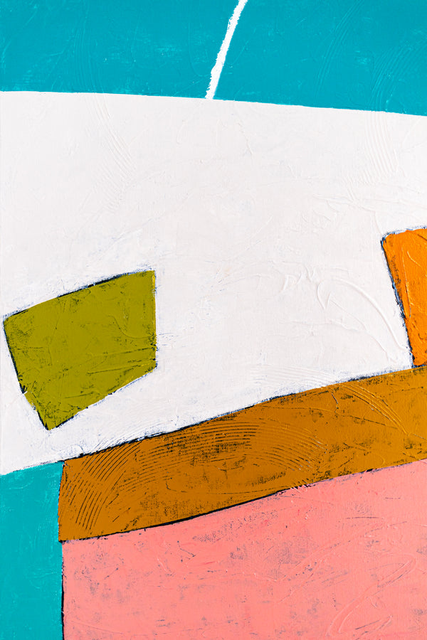 Colorful Large Original Abstract Painting in Acrylic, Playful and Bright Large Modern Canvas Wall Art | Ubalanse