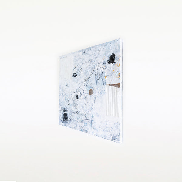 Journey to Truth in Black & White Original Abstract Painting, Modern Canvas Wall Art in Mixed Media Artwork | Verus (40"x40")