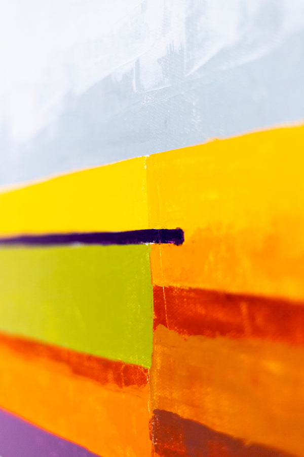 Blue Large and Unique Original Abstract Painting in Acrylic, Geometric Minimalist Modern Canvas Wall Art | Vibe