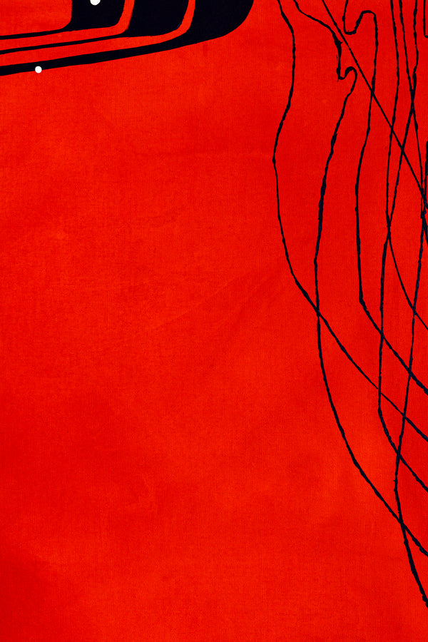 Harmony of Minimalism and Textures in Abstract Original Painting, Canvas Wall Art with Red Oil and Acrylic | Viento (40"x40")