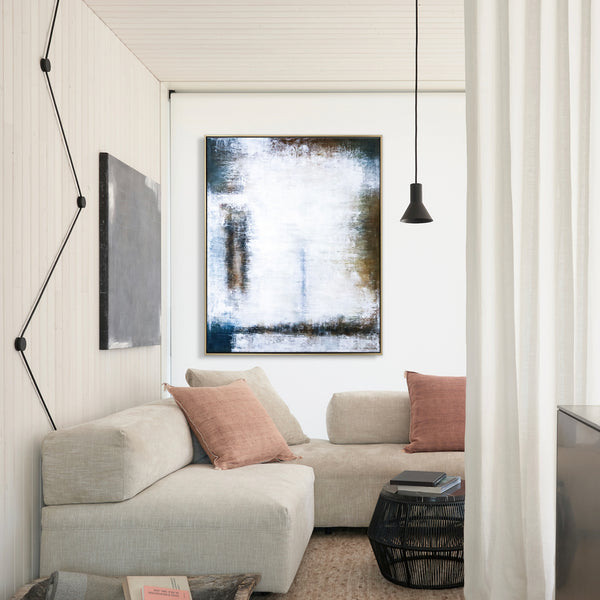 Dynamic Interplay of Patience & Time in Modern Abstract Original Acrylic Painting, Large Canvas Wall Art | Waiting