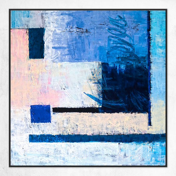 Original Abstract Acrylic Painting in Pastel Tones, Large Modern Canvas Wall Art Evoking Warmth & Serenity | Window