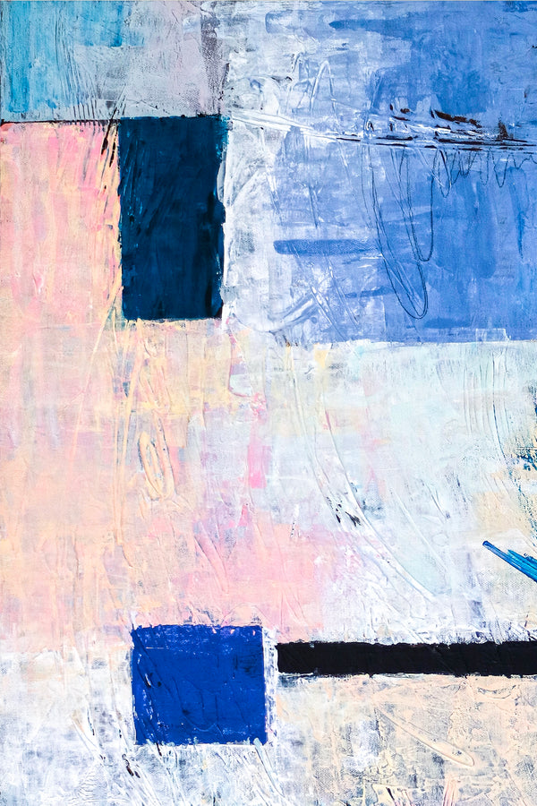 Original Abstract Acrylic Painting in Pastel Tones, Large Modern Canvas Wall Art Evoking Warmth & Serenity | Window