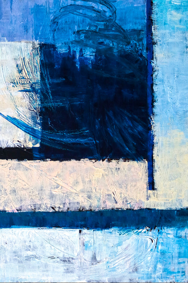 Original Abstract Acrylic Painting in Pastel Tones, Large Modern Canvas Wall Art Evoking Warmth & Serenity | Window