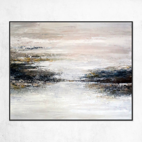Tranquil Abstract Original Painting in Acrylic, Large Modern Canvas Wall Art Invoking Mysterious Atmosphere | Yet