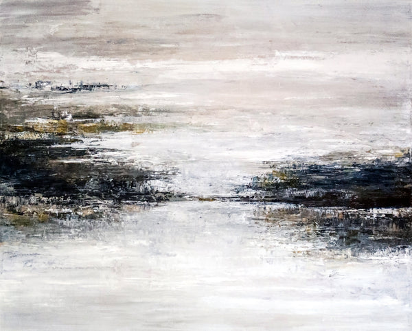 Tranquil Abstract Original Painting in Acrylic, Large Modern Canvas Wall Art Invoking Mysterious Atmosphere | Yet