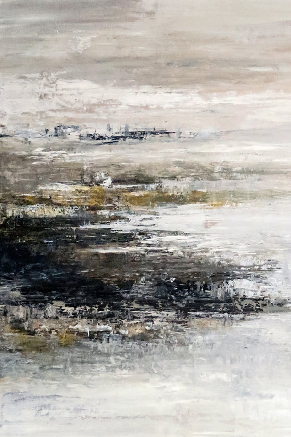 Tranquil Abstract Original Painting in Acrylic, Large Modern Canvas Wall Art Invoking Mysterious Atmosphere | Yet