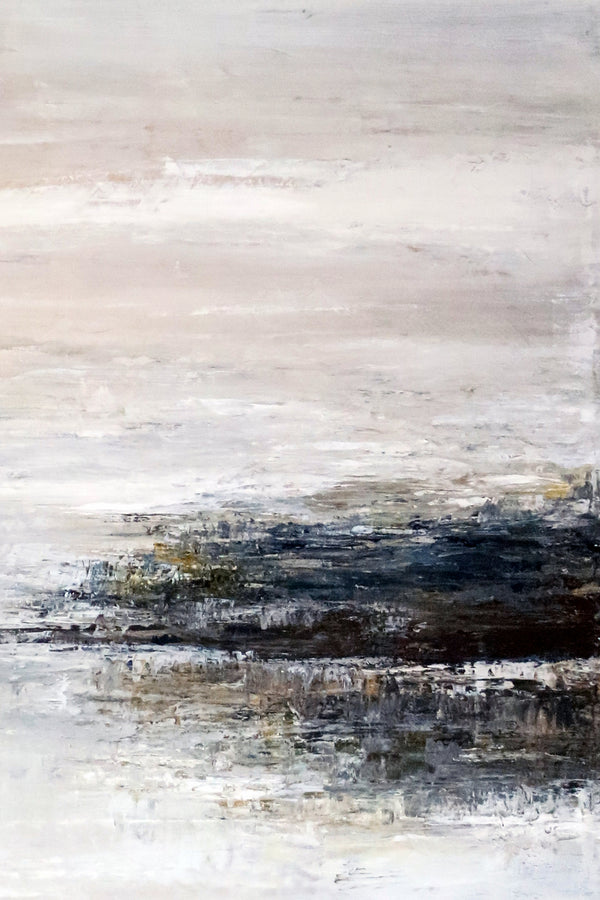 Tranquil Abstract Original Painting in Acrylic, Large Modern Canvas Wall Art Invoking Mysterious Atmosphere | Yet