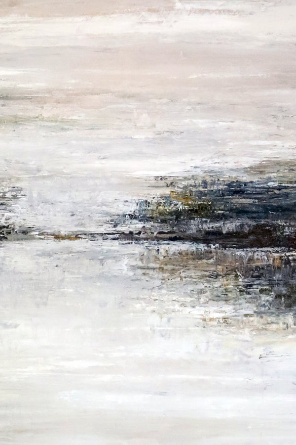 Tranquil Abstract Original Painting in Acrylic, Large Modern Canvas Wall Art Invoking Mysterious Atmosphere | Yet