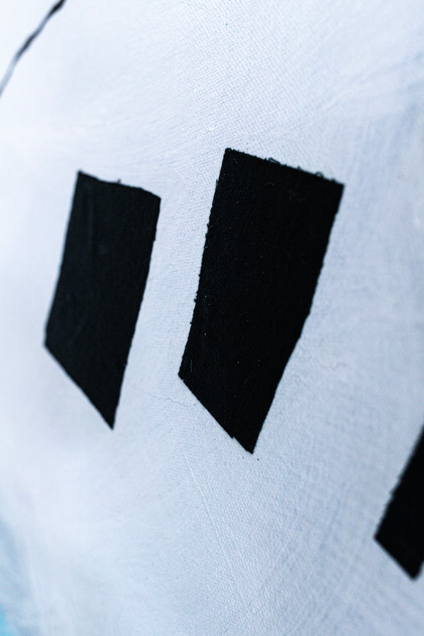 Large Original Abstract Playful Painting Sky Blue Modern Canvas Wall Art | Yoso (44"x44")