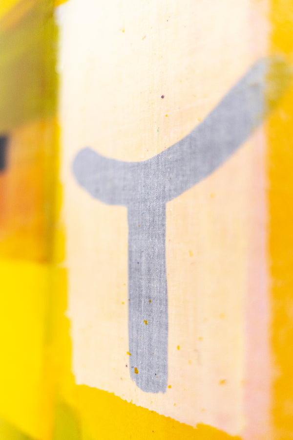 Original Abstract Yellow Painting Unique Mixed Media Modern Canvas Wall Art | giho-y (24"x24")