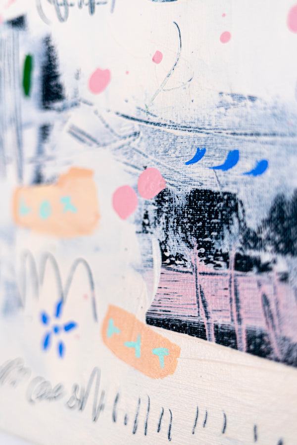 Abstract Painting – Original Wall Art – Acrylic & Oil Painting on Canvas, Mixed Media Framed Painting – "Abstract Pause"– 20"x20" (50x50cm)