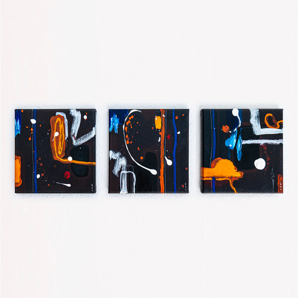 Abstract Painting Original, Expressionism in Modern Abstract Wall Art |  Abstract 3 Set #0310, #0311, #0312 (8"x8")