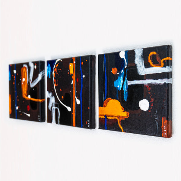 Abstract Painting Original, Expressionism in Modern Abstract Wall Art |  Abstract 3 Set #0310, #0311, #0312 (8"x8")