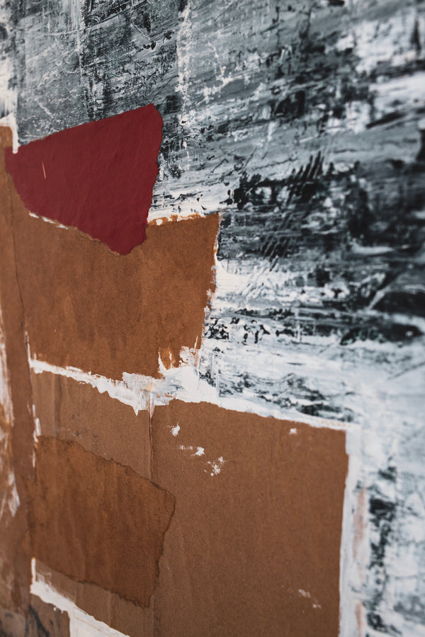 Mixed Media Original Large Painting, Modern Canvas Wall Art Reflecting Emotional Intensity | Abstract emotion (48"x54")