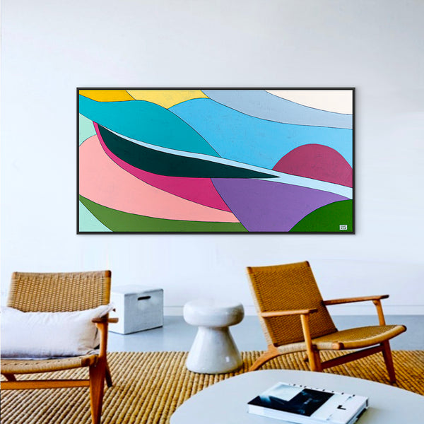 Minimalist Original Abstract Acrylic Painting Capturing the Essence of Wind, Large Modern Canvas Wall Art | Aella