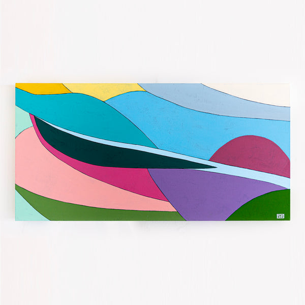 Minimalist Original Abstract Acrylic Painting Capturing the Essence of Wind, Large Modern Canvas Wall Art | Aella (40"x20")