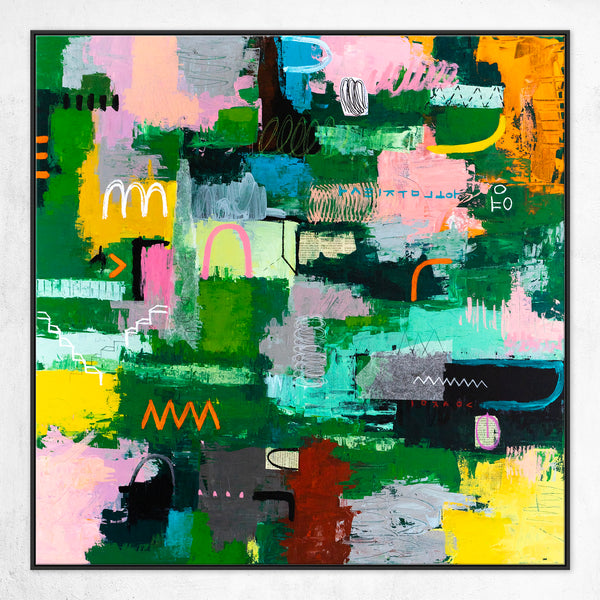 Vibrant Abstract Expressionism Painting in a Bold, Unstoppable Modern Canvas Wall Art | Aemulatio (46"x46")