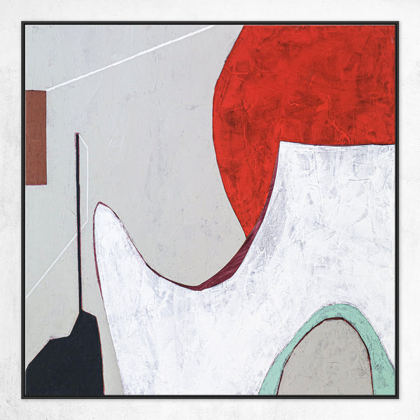 Calmness in Red Abstract Acrylic Painting, Original Modern Canvas Wall Art | A forehead and notions (Square Ver.)
