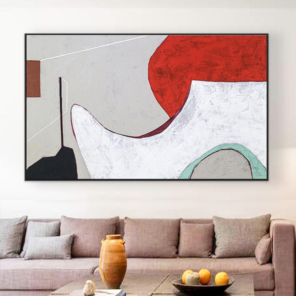Calmness in Red Abstract Acrylic Painting, Original Contemporary Modern Canvas Wall Art | A forehead and notions
