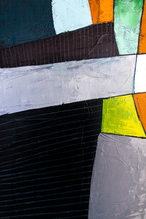 Abstract Wall Art, Large Green Minimalist Original Oil Painting — Textured Canvas Statement — "Ager et Caelum" (20"x20" | 51x51cm)