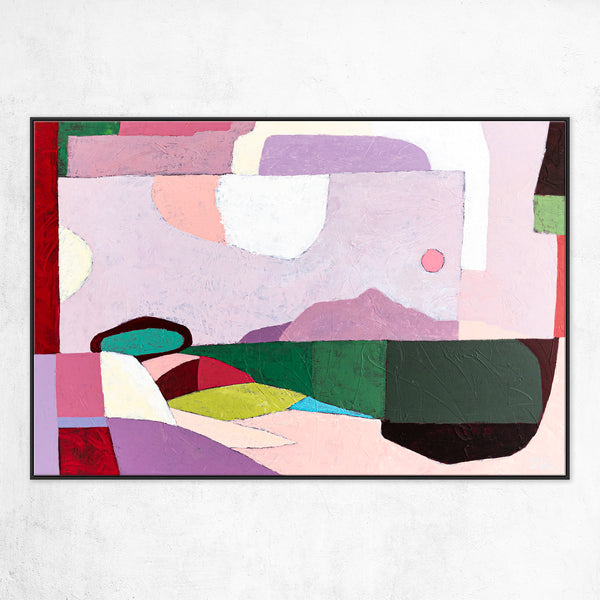 Pink Emphasis Large Original Abstract Colorful Painting, Imagining Landscape Modern Canvas Wall Art | Altrosa