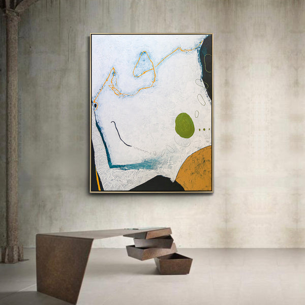 Surreal Dreams in Minimalist Modern Original Abstract Acrylic Painting, Large Peaceful Canvas Wall Art | Ambulo
