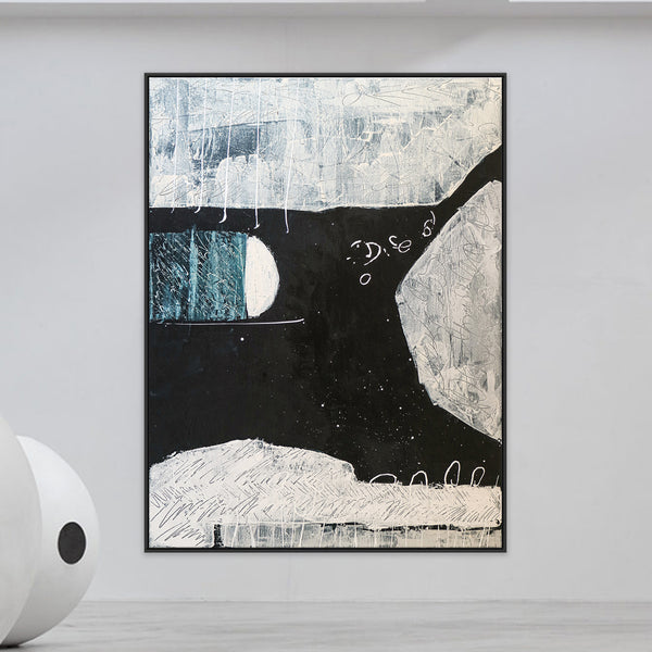 Black and White Abstract Original Painting in Ethereal Summer Nights, Canvas Wall Art | A midsummer night's dream