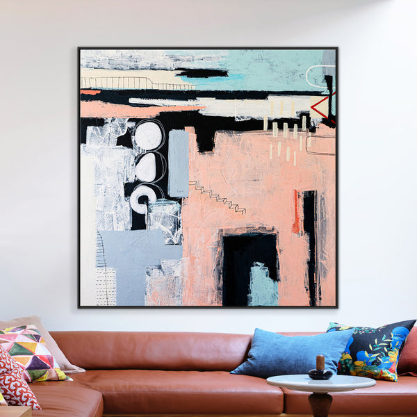 Modern Abstract Painting in Acrylic, Bold Touches Blurring Lines Contemporary Canvas Wall Art | Archive of longings