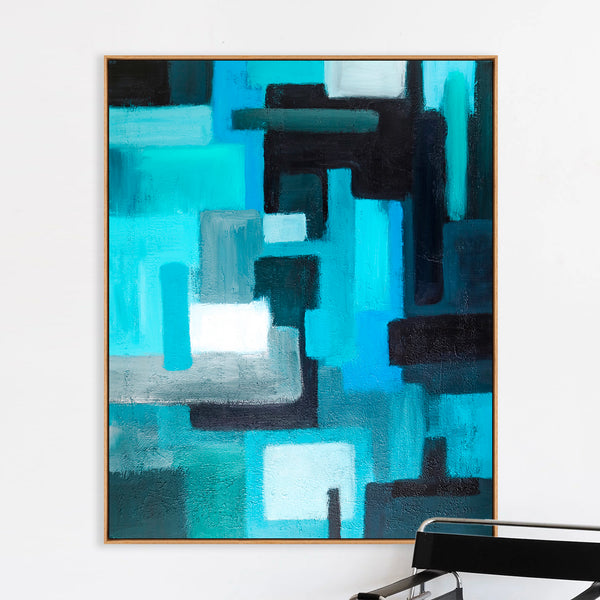 Abstract Painting – Original Wall Art – Large Oil & Acrylic Painting on Canvas – Modern Minimalist Contemporary Canvas Art – “Assembled”