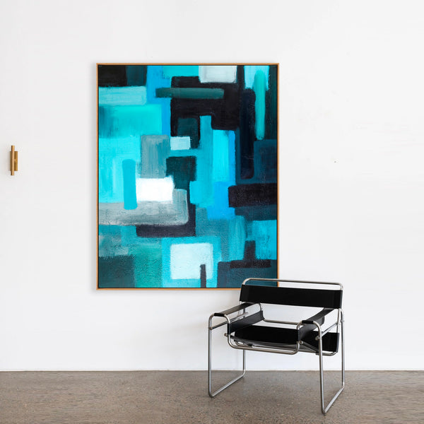 Abstract Painting – Original Wall Art – Large Oil & Acrylic Painting on Canvas – Modern Minimalist Contemporary Canvas Art – “Assembled”
