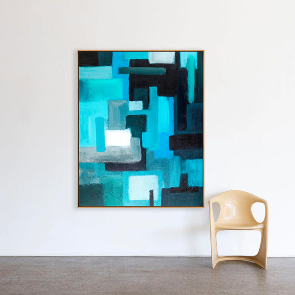 Abstract Painting – Original Wall Art – Large Oil & Acrylic Painting on Canvas – Modern Minimalist Contemporary Canvas Art – “Assembled”