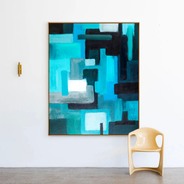Abstract Painting – Original Wall Art – Large Oil & Acrylic Painting on Canvas – Modern Minimalist Contemporary Canvas Art – “Assembled”