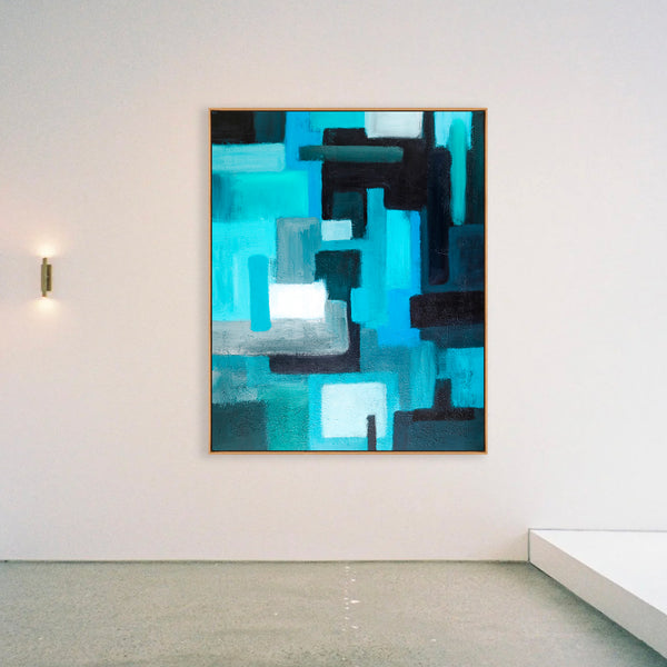Abstract Painting – Original Wall Art – Large Oil & Acrylic Painting on Canvas – Modern Minimalist Contemporary Canvas Art – “Assembled”